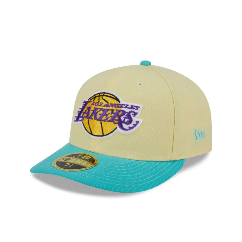 Los Angeles Lakers Soft Yellow Low Profile 59FIFTY Fitted Hat sold by New Era