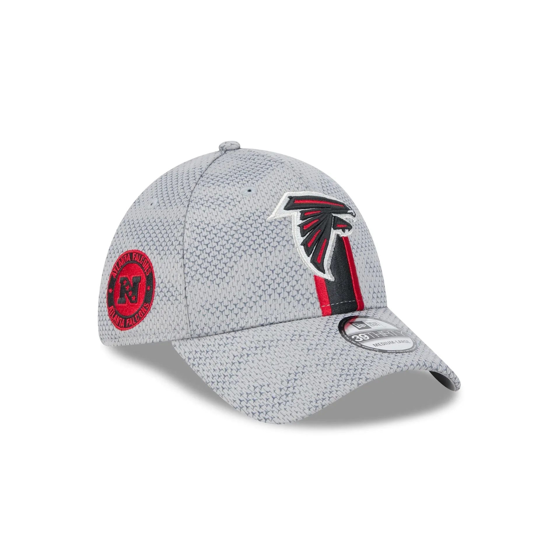 Atlanta Falcons 2024 Sideline Gray 39THIRTY Stretch Fit Hat sold by New Era