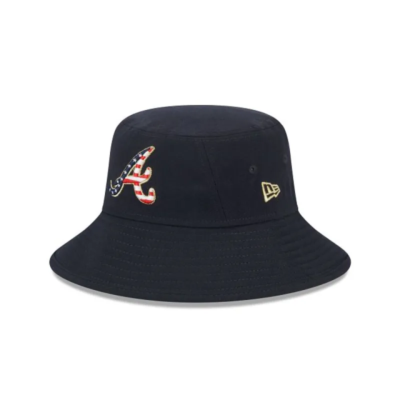 Atlanta Braves Independence Day 2023 Stretch Bucket Hat sold by New Era