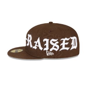 Born X Raised Los Angeles Dodgers Wordmark Brown 59FIFTY Fitted Hat sold by New Era