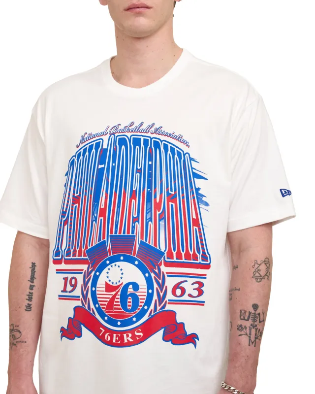 Philadelphia 76ers Sport Classics White T-Shirt sold by New Era