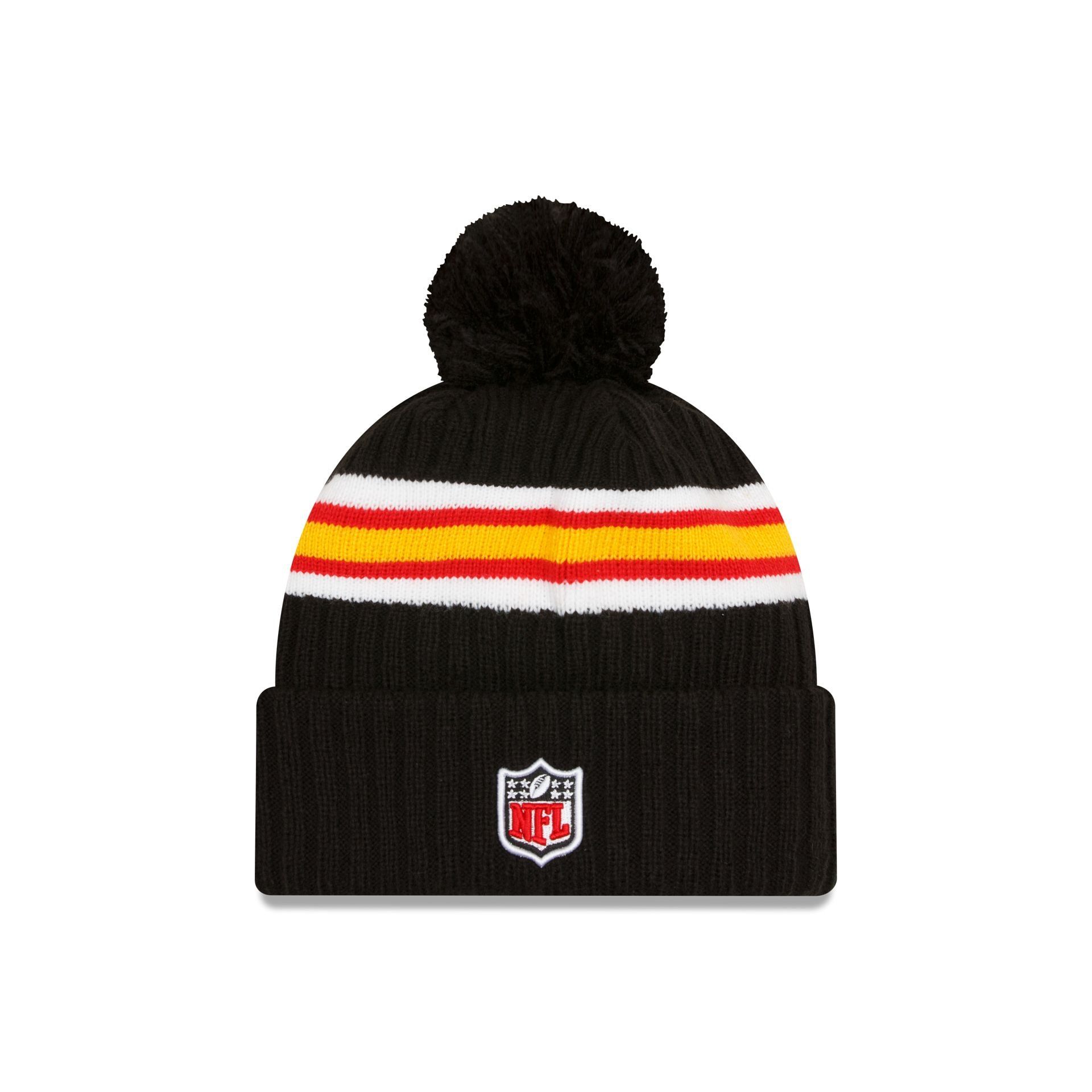 Kansas City Chiefs 2023 Cold Weather Black Pom Knit Hat sold by New Era product image thumbnail 2