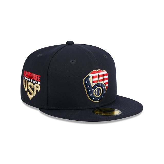 Milwaukee Brewers Independence Day 2023 59FIFTY Fitted Hat sold by New Era