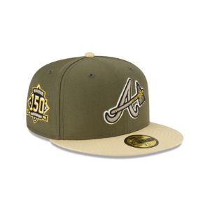 Just Caps Ivory Visor Atlanta Braves 59FIFTY Fitted Hat sold by New Era