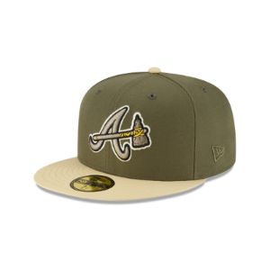 Just Caps Ivory Visor Atlanta Braves 59FIFTY Fitted Hat sold by New Era