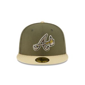 Just Caps Ivory Visor Atlanta Braves 59FIFTY Fitted Hat sold by New Era