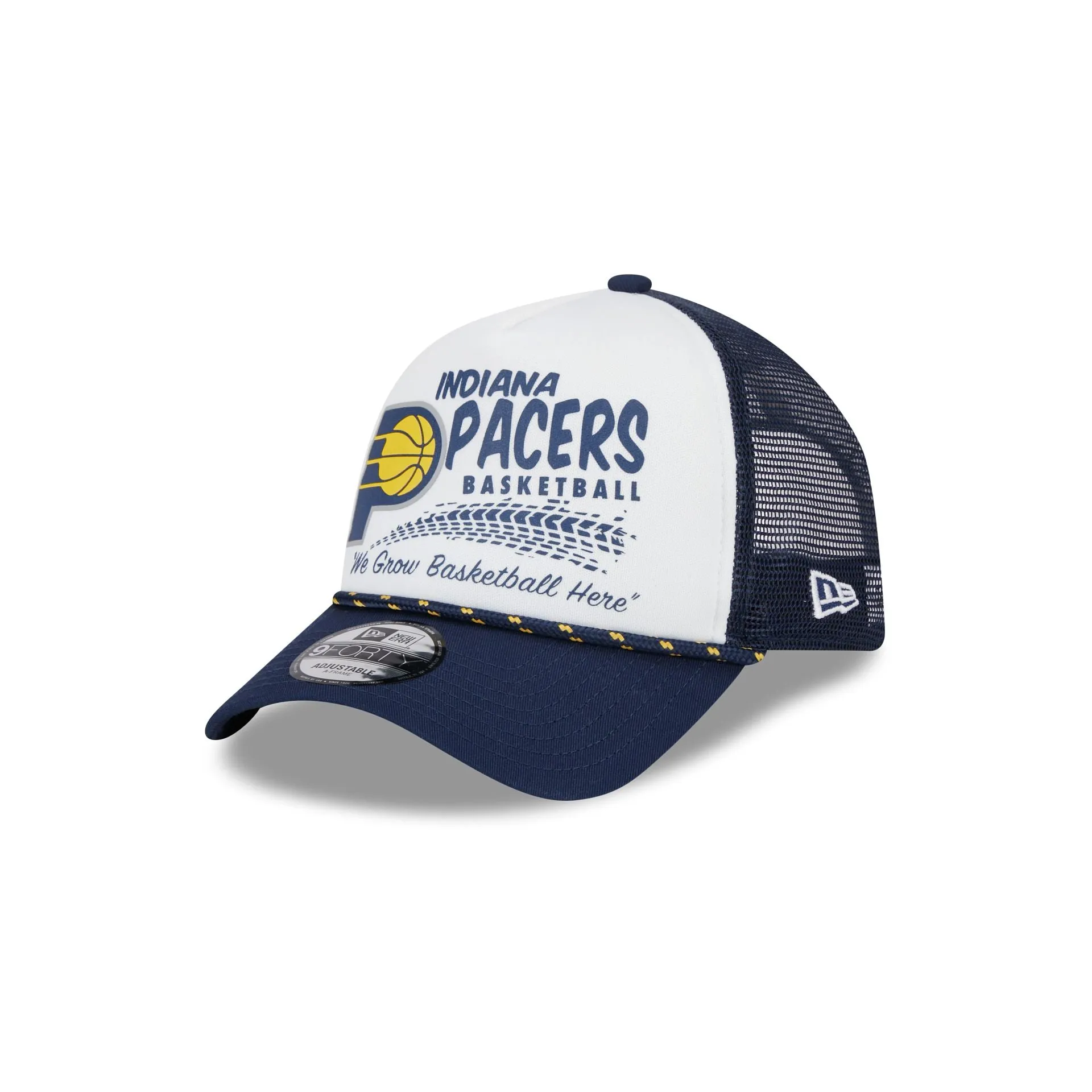 Indiana Pacers 2024 Rally Drive White 9FORTY A-Frame Trucker Hat sold by New Era
