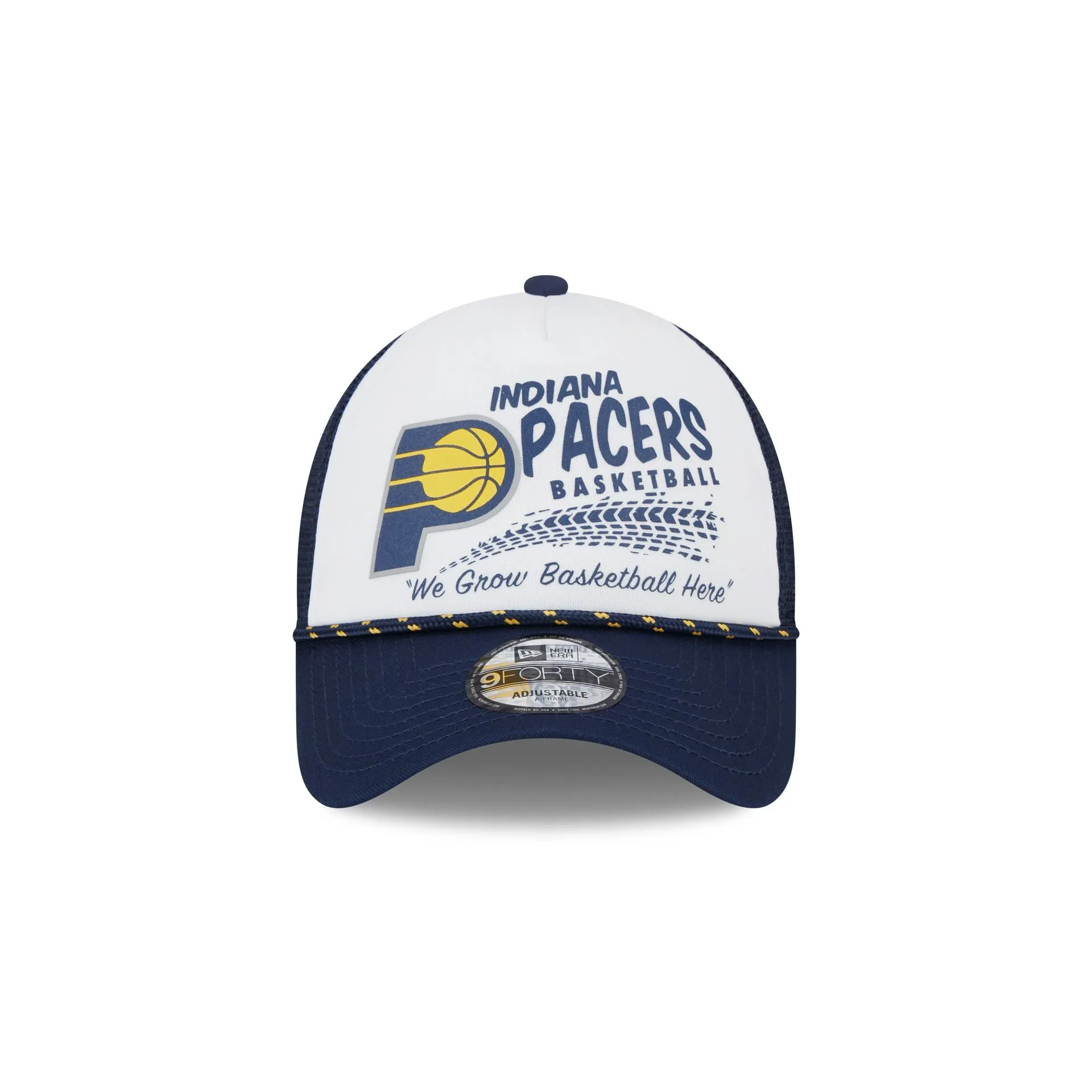 Indiana Pacers 2024 Rally Drive White 9FORTY A-Frame Trucker Hat sold by New Era product image thumbnail 2