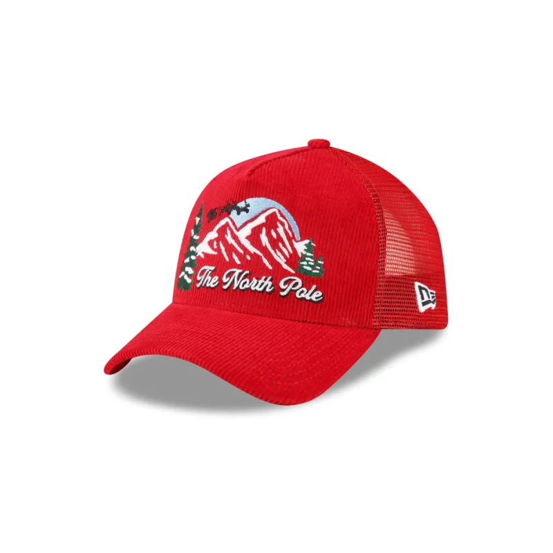 Holiday Essentials North Pole 9FORTY A-Frame Trucker Hat made by New Era