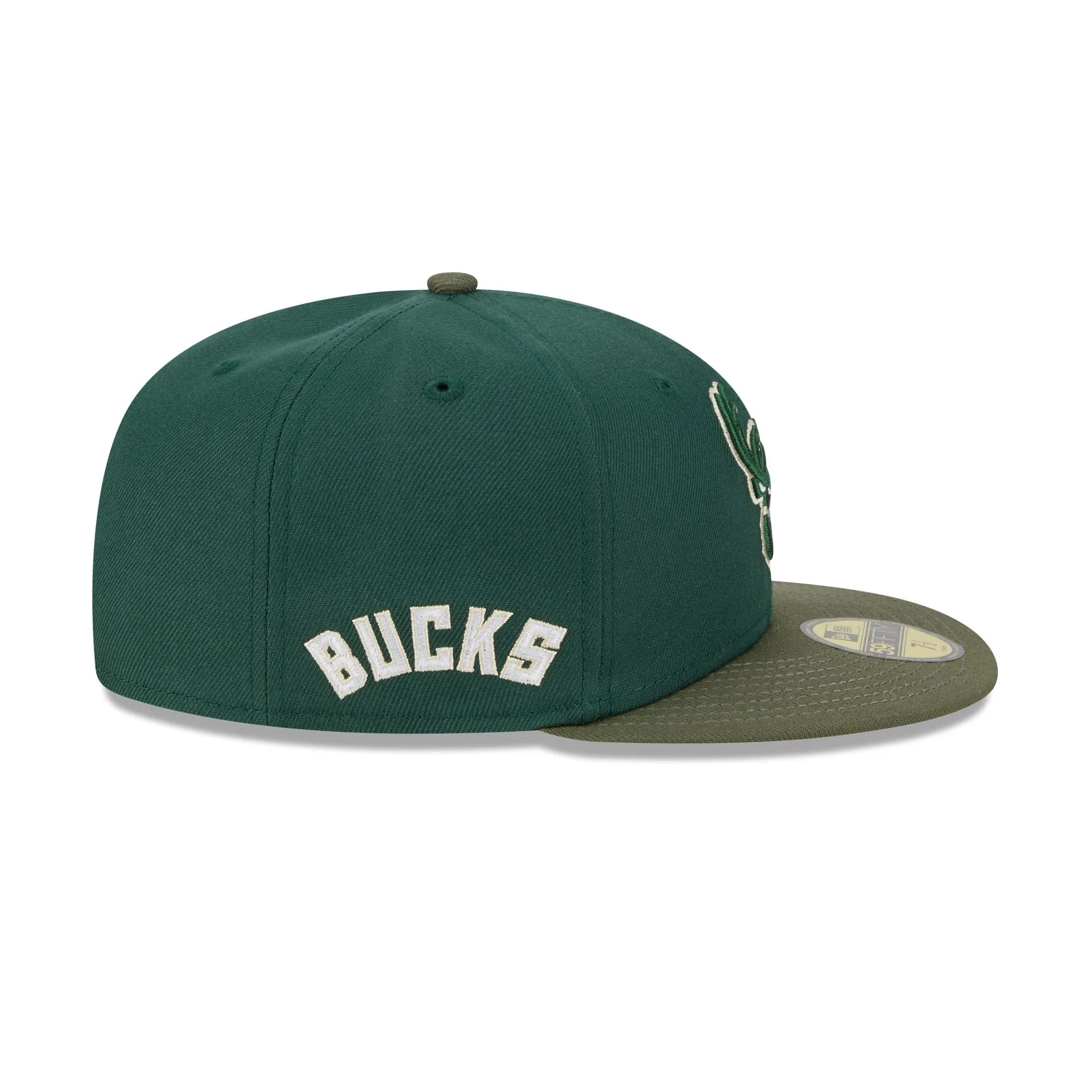 Milwaukee Bucks Olive Visor 59FIFTY Fitted Hat sold by New Era product image thumbnail 4