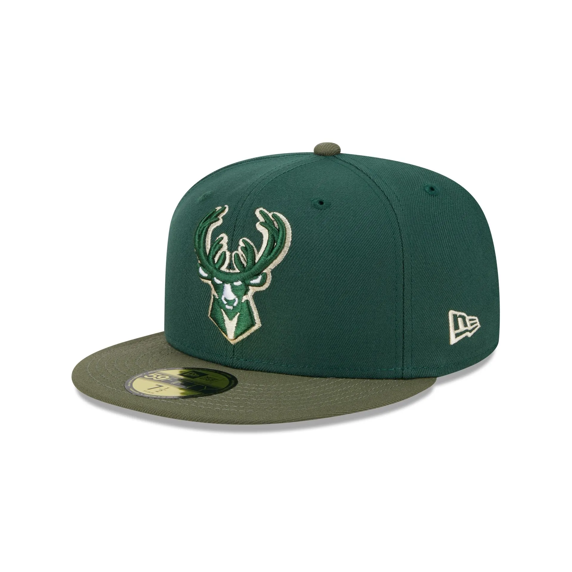 Milwaukee Bucks Olive Visor 59FIFTY Fitted Hat sold by New Era product image thumbnail 3