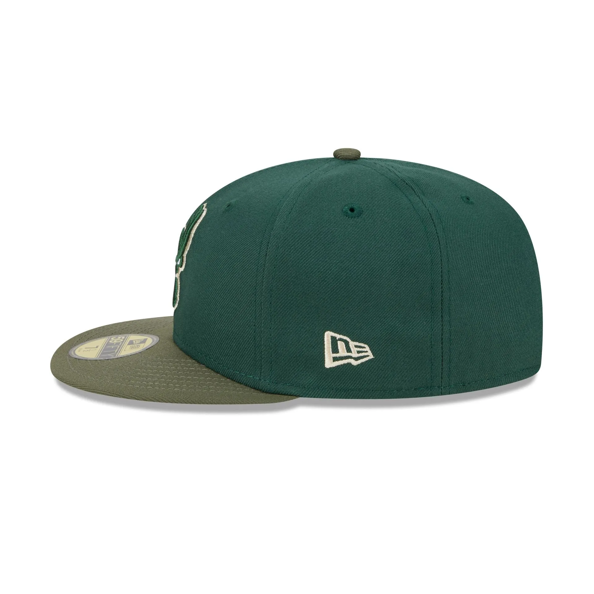 Milwaukee Bucks Olive Visor 59FIFTY Fitted Hat sold by New Era product image thumbnail 5