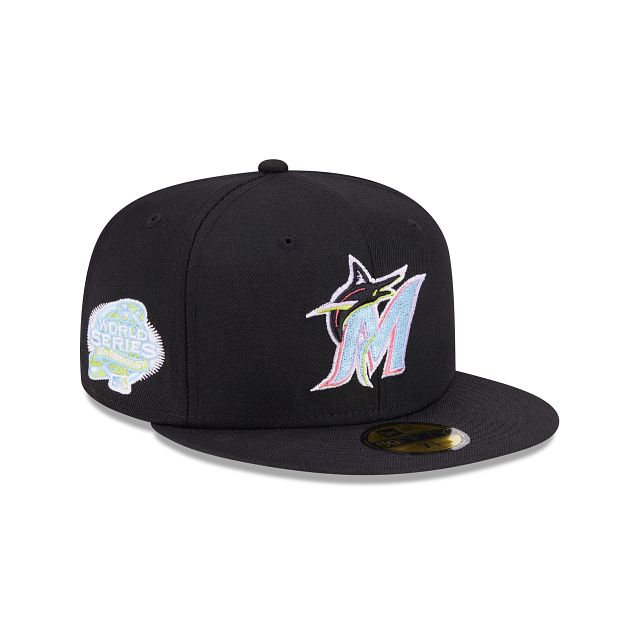 Miami Marlins Color Pack Black 59FIFTY Fitted Hat sold by New Era