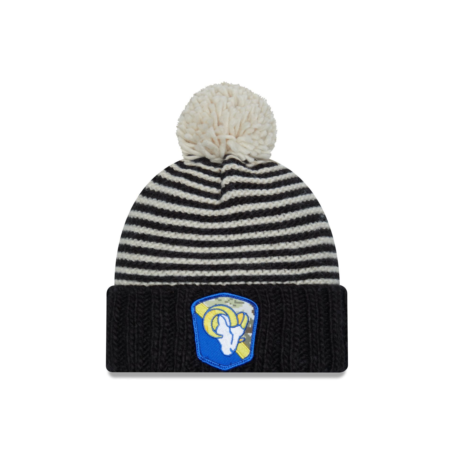 Los Angeles Rams 2023 Salute to Service Women's Pom Knit Hat sold by New Era