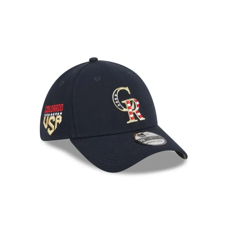 Colorado Rockies Independence Day 2023 39THIRTY Stretch Fit Hat sold by New Era