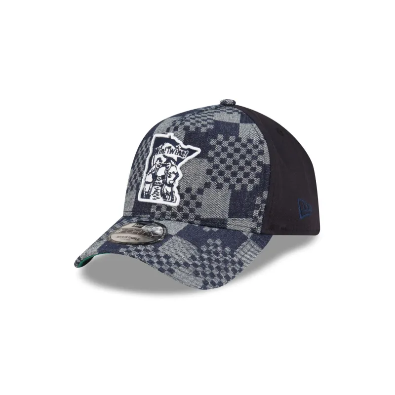 Minnesota Twins Pattern Denim 9FORTY A-Frame Snapback Hat sold by New Era