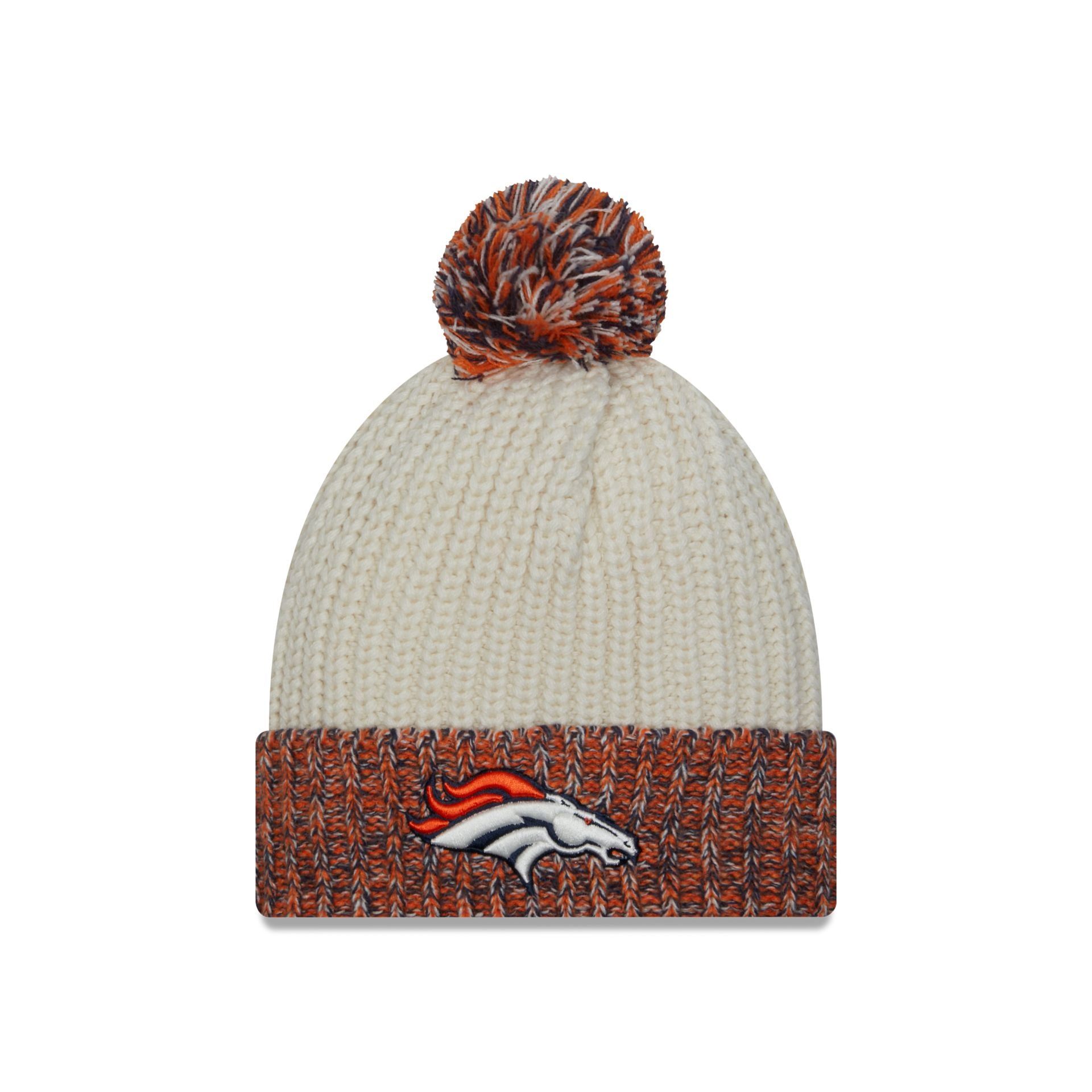 Denver Broncos Throwback Women's Pom Knit Hat sold by New Era