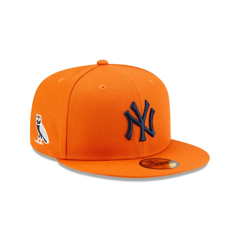 OVO X New York Yankees Orange 59FIFTY Fitted Hat sold by New Era