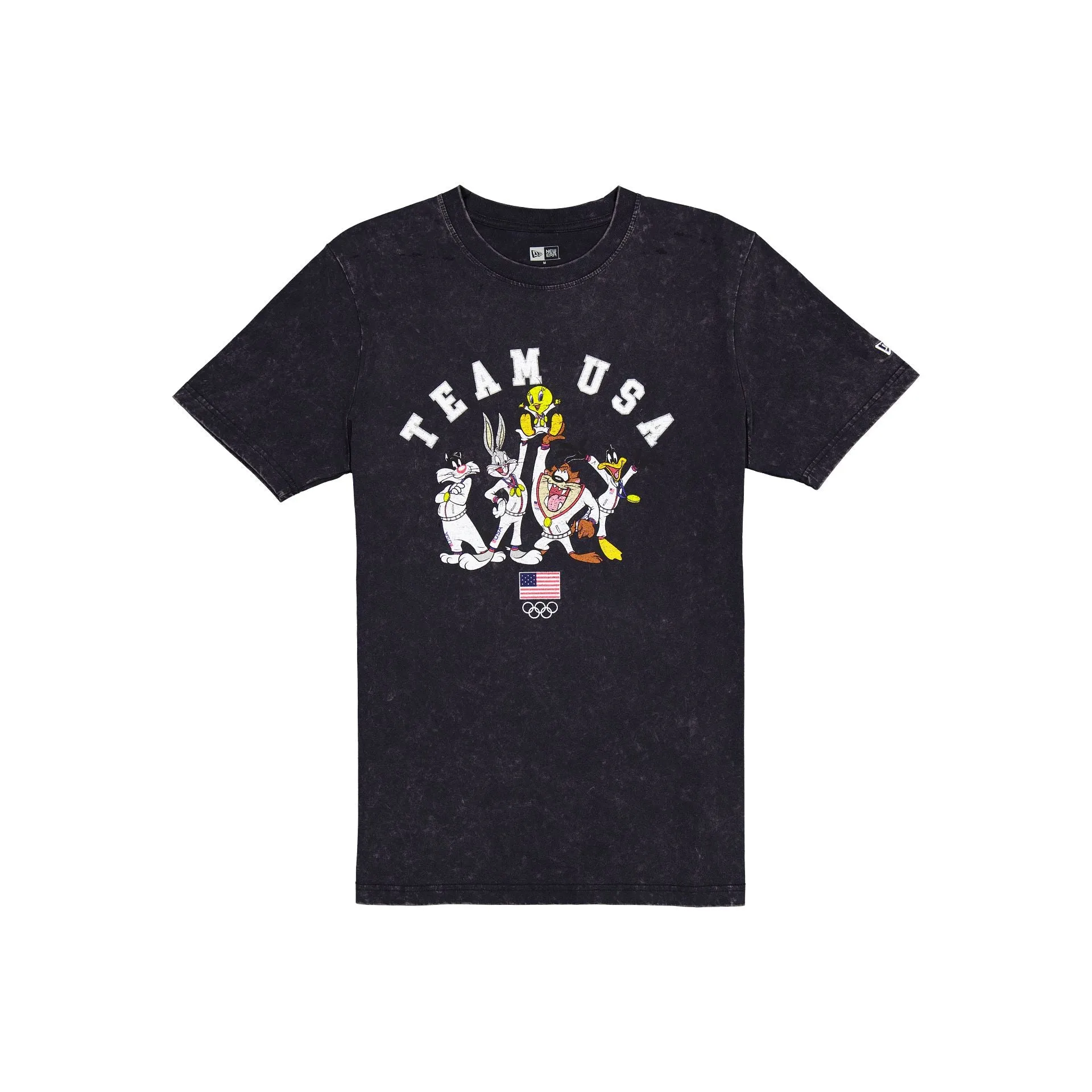 Team USA X Looney Tunes Faded Black T-Shirt sold by New Era