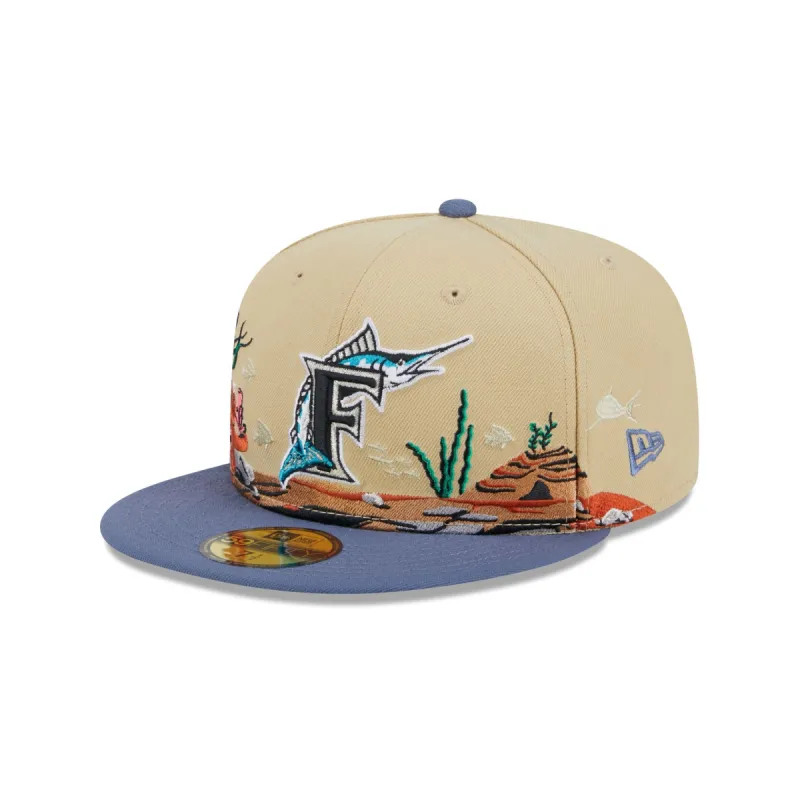 Miami Marlins Team Landscape 59FIFTY Fitted Hat sold by New Era