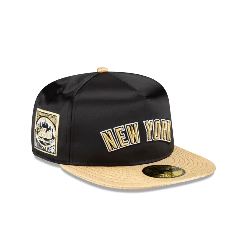 New York Mets Metallic Gold 59FIFTY A-Frame Fitted Hat sold by New Era