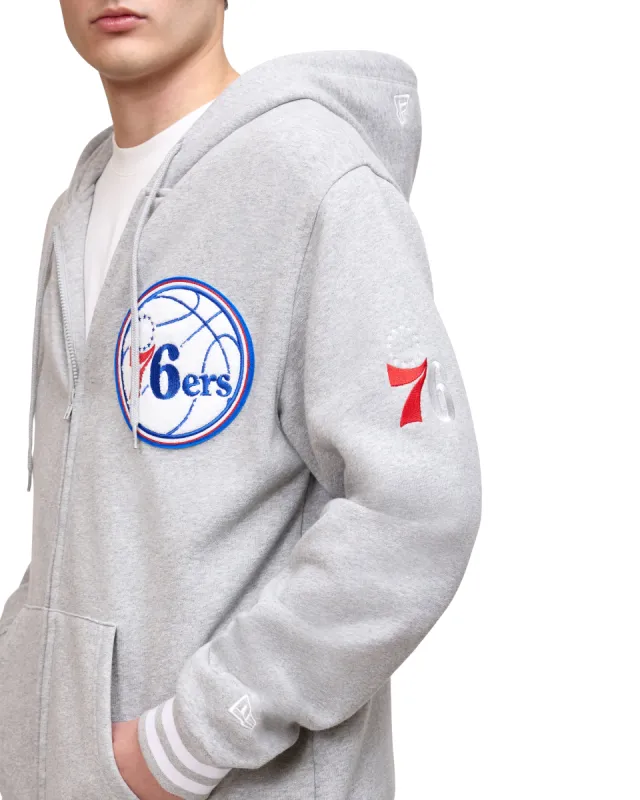 Philadelphia 76ers Gray Logo Select Full-Zip Hoodie sold by New Era
