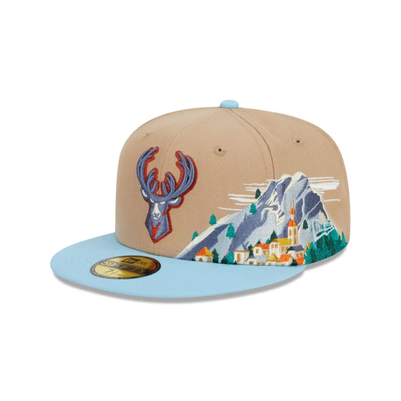 Milwaukee Bucks Snowcapped 59FIFTY Fitted Hat made by New Era