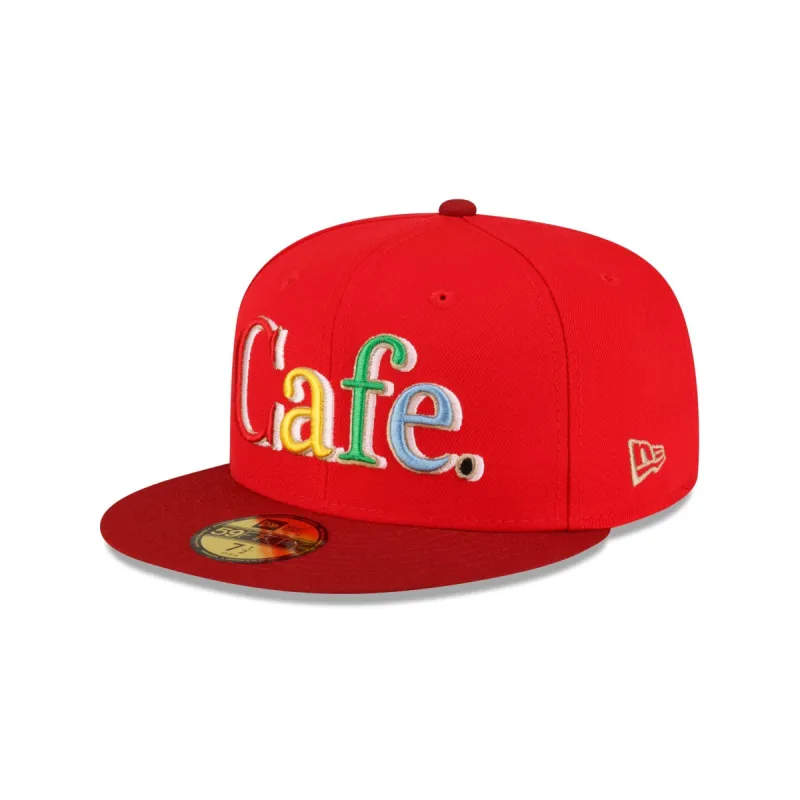 Cafe X New Era Red 59FIFTY Fitted Hat sold by New Era