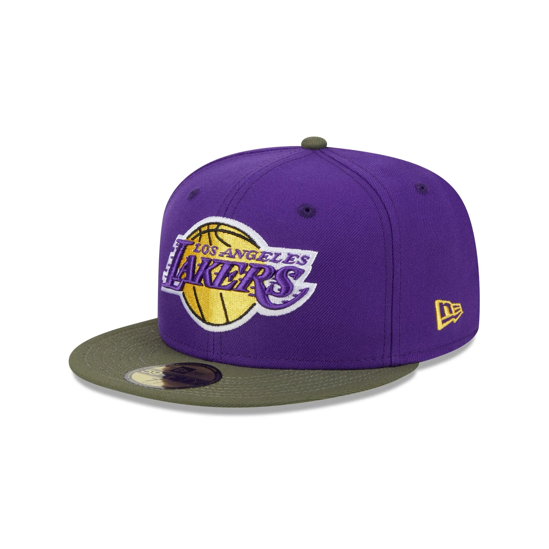 Los Angeles Lakers Olive Visor 59FIFTY Fitted Hat sold by New Era product image thumbnail 3