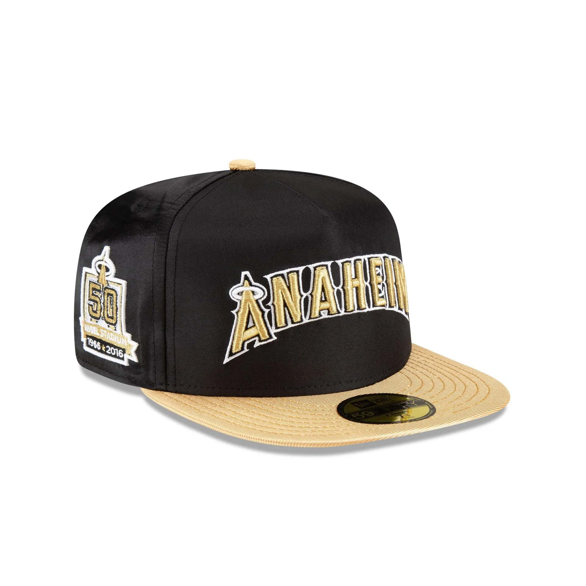 Los Angeles Angels Metallic Gold 59FIFTY A-Frame Fitted Hat sold by New Era