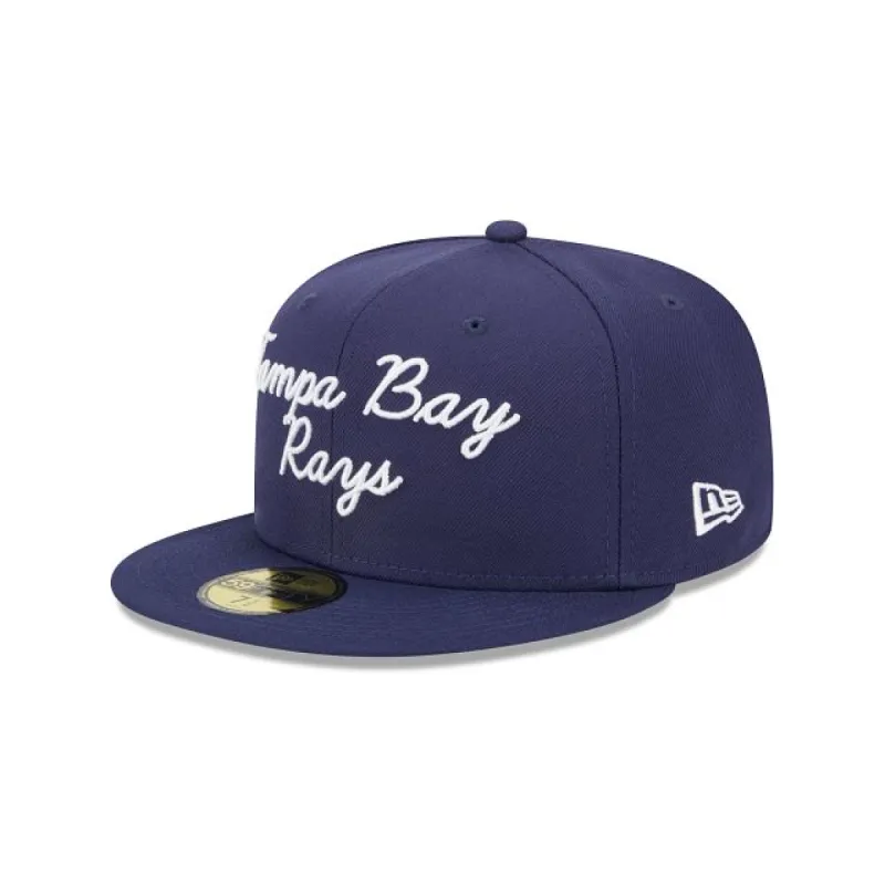 Tampa Bay Rays Fairway Script 59FIFTY Fitted Hat sold by New Era
