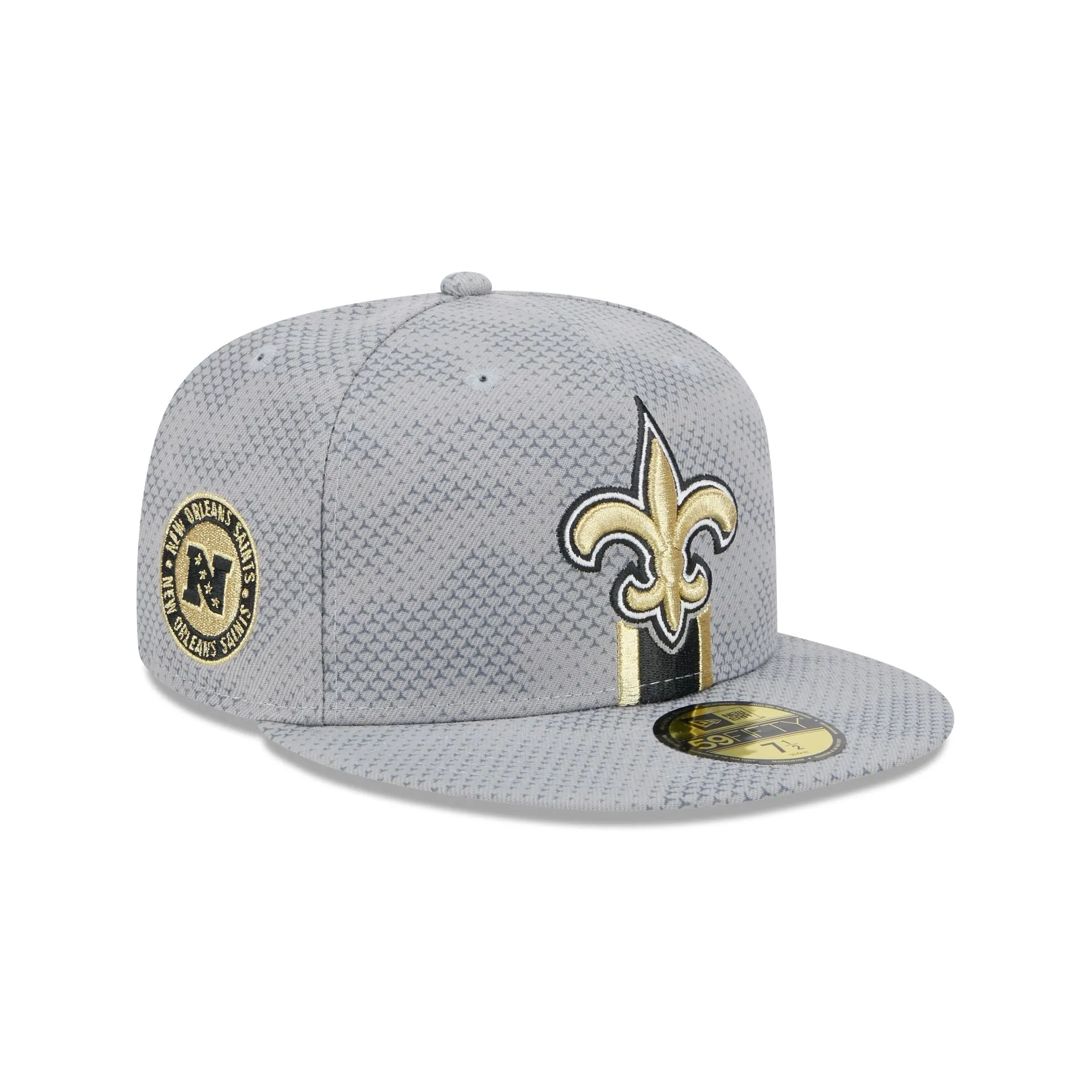 New Orleans Saints 2024 Sideline Gray 59FIFTY Fitted Hat sold by New Era