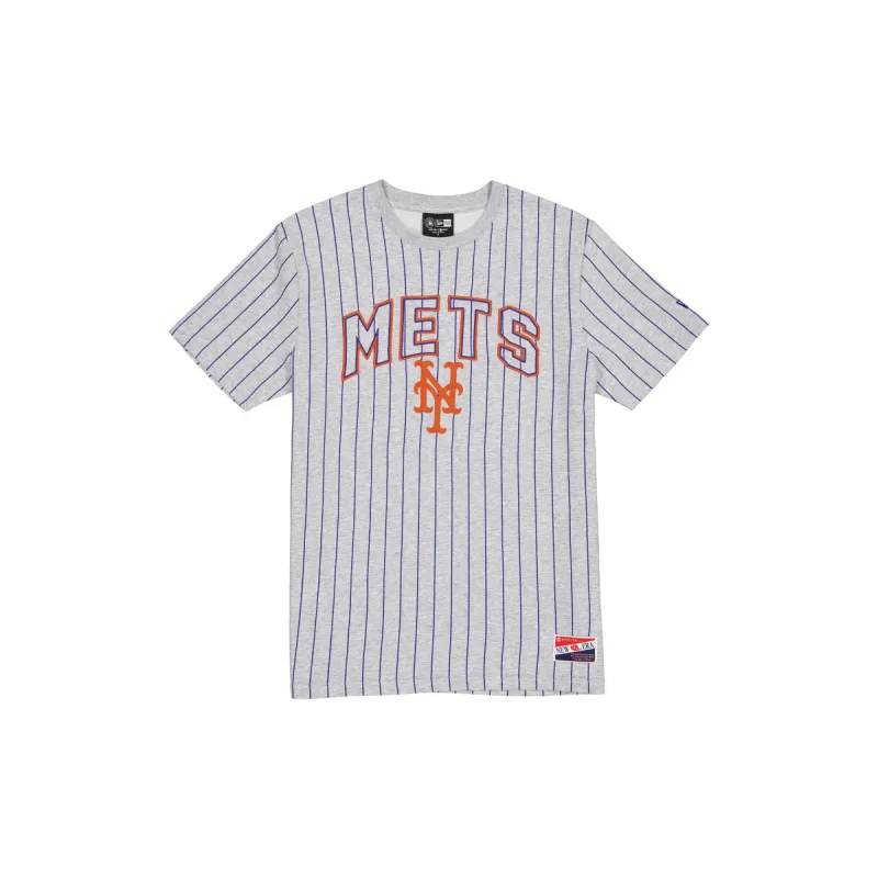 New York Mets Throwback Gray Pinstripe T-Shirt sold by New Era