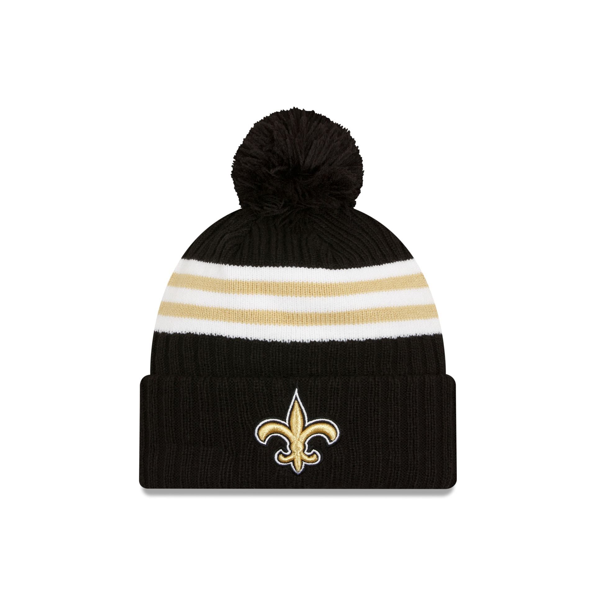 New Orleans Saints 2023 Cold Weather Black Pom Knit sold by New Era