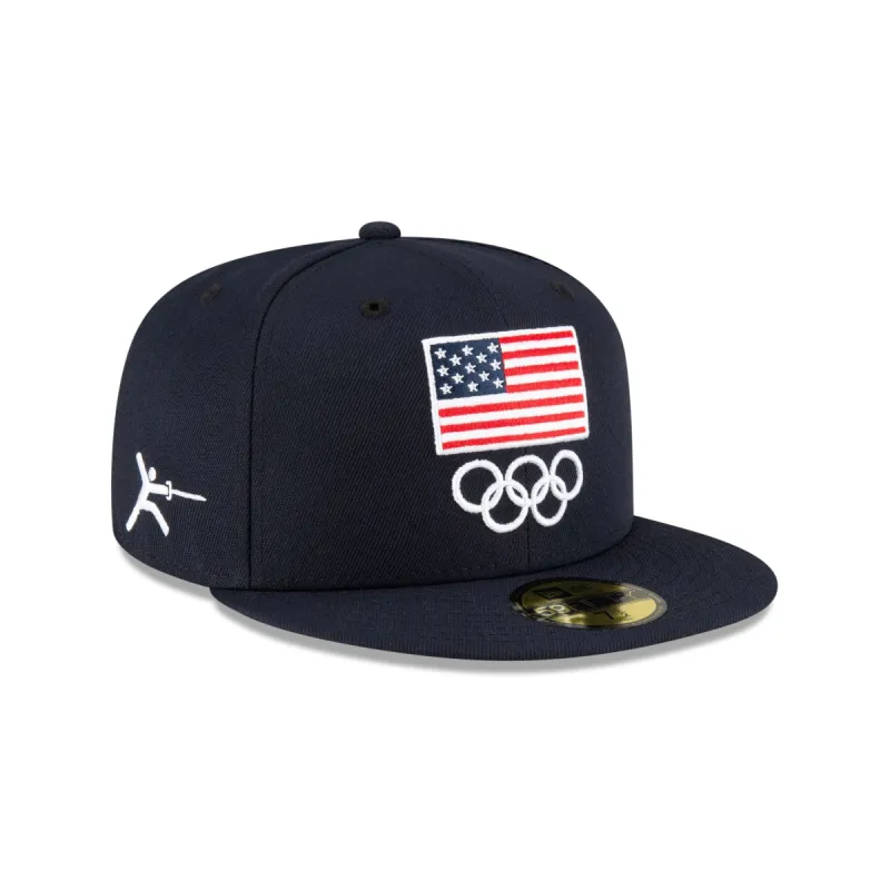 Team USA Fencing Navy 59FIFTY Fitted Hat sold by New Era
