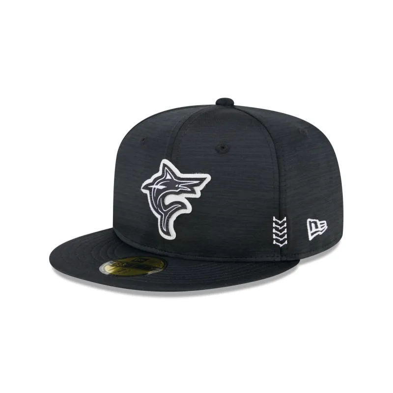 Miami Marlins 2024 Clubhouse Black 59FIFTY Fitted Hat sold by New Era
