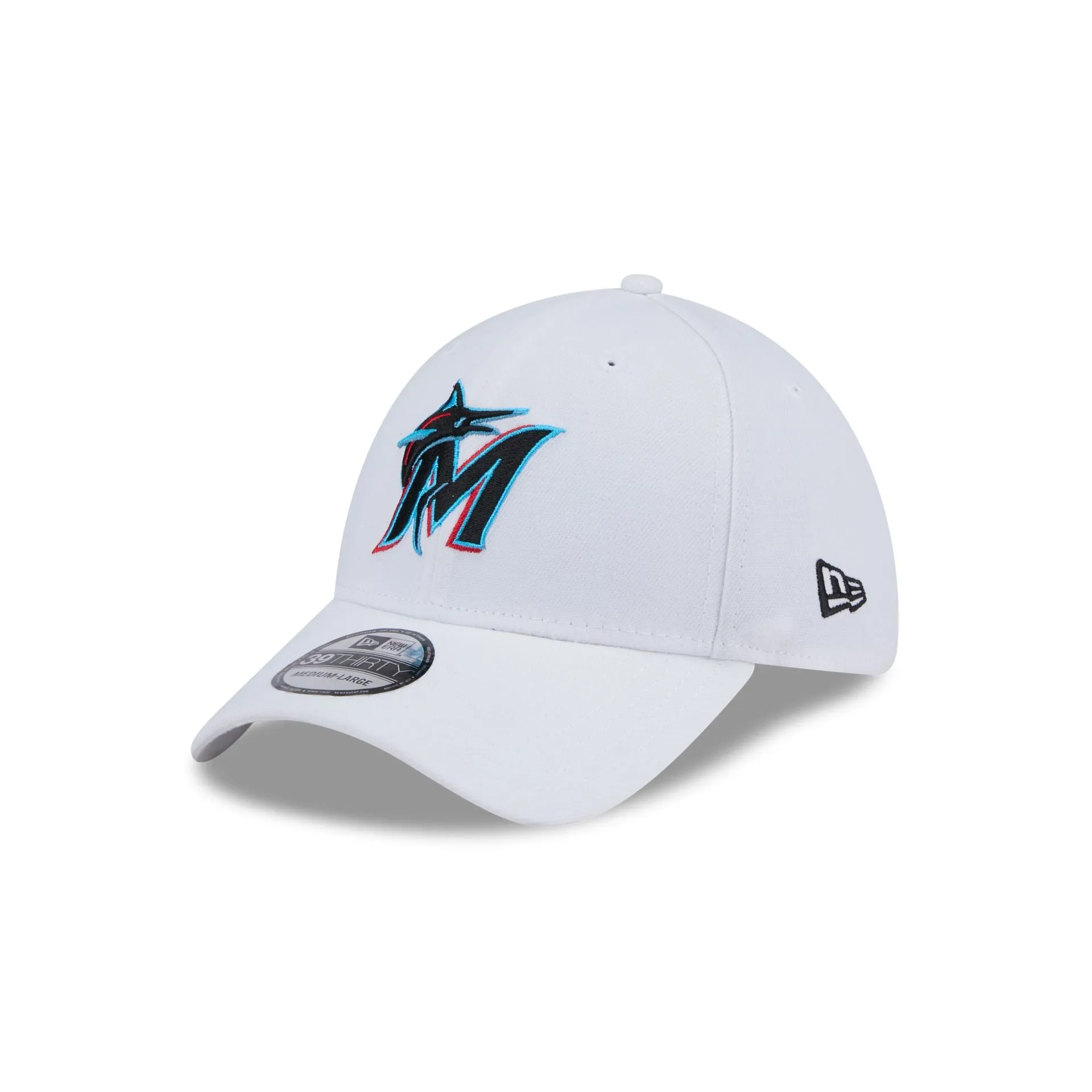 Miami Marlins Optic White 39THIRTY Stretch Fit Hat sold by New Era