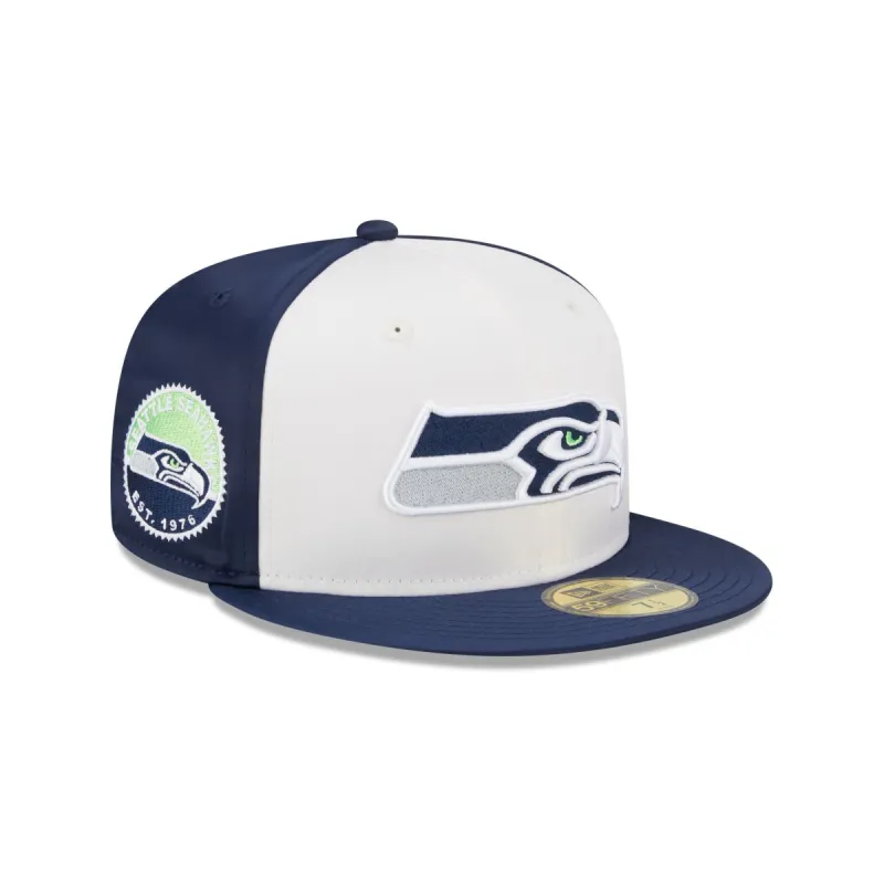 Seattle Seahawks Throwback Satin 59FIFTY Fitted Hat sold by New Era