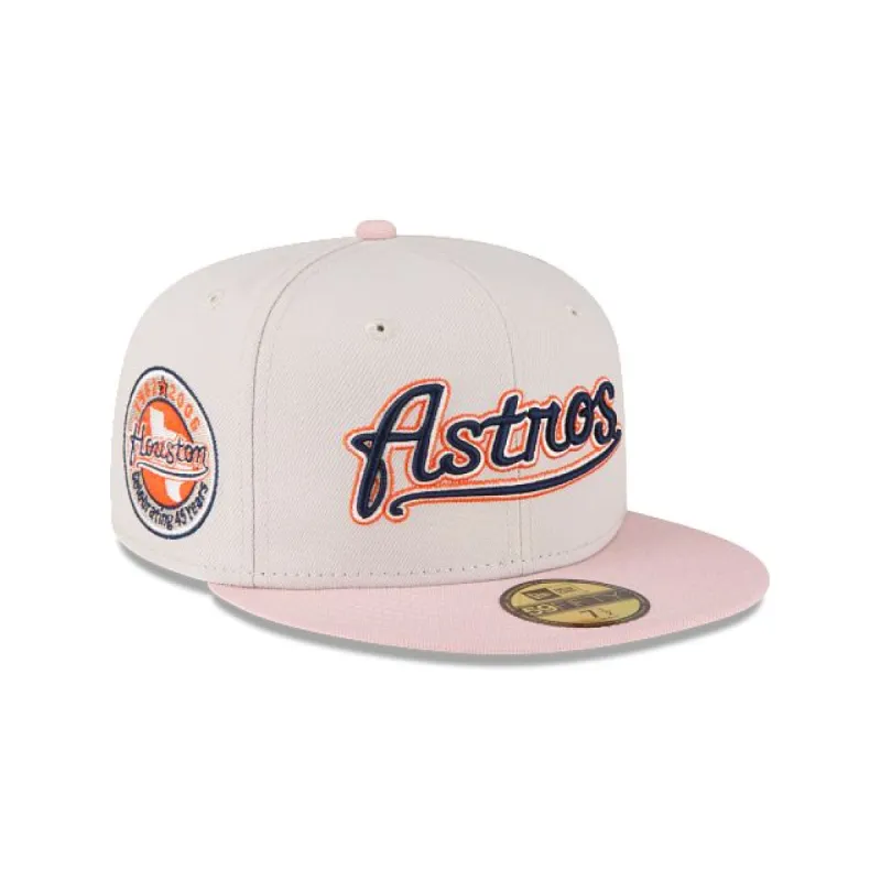 Just Caps Stone Pink Houston Astros 59FIFTY Fitted Hat sold by New Era