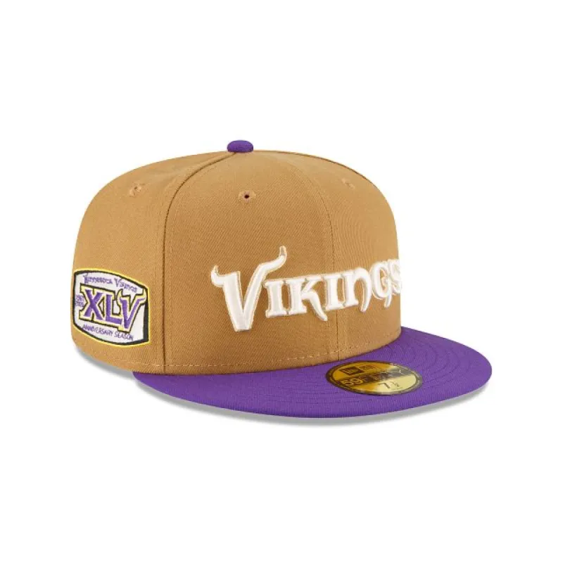 Minnesota Vikings Ivory Wheat 59FIFTY Fitted Hat sold by New Era