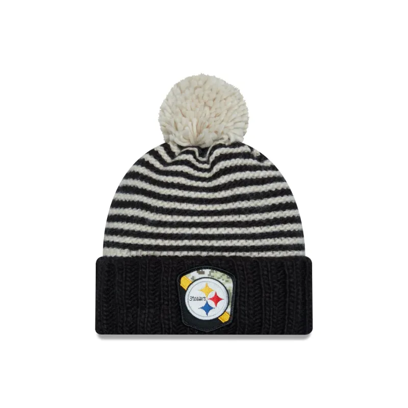 Pittsburgh Steelers 2023 Salute to Service Women's Pom Knit Hat sold by New Era