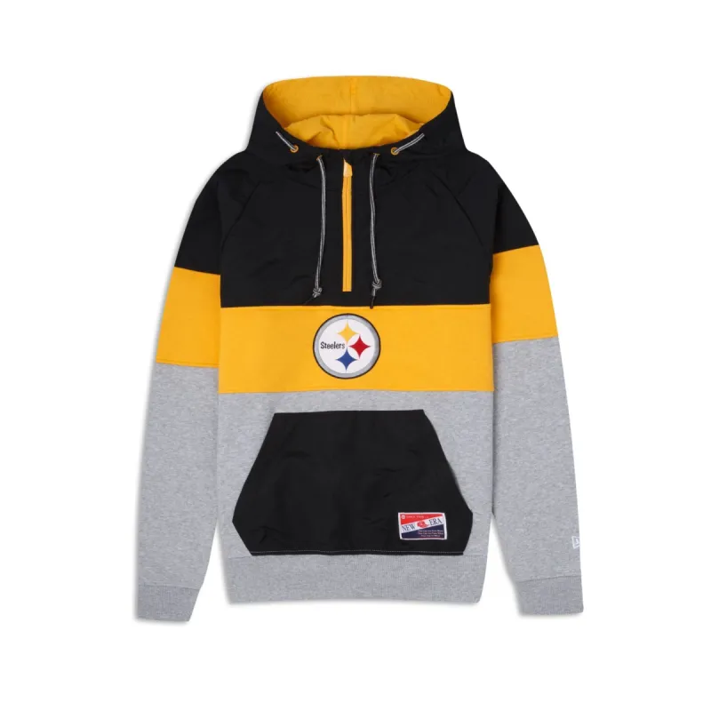 Pittsburgh Steelers Throwback Quarter Zip Hoodie sold by New Era