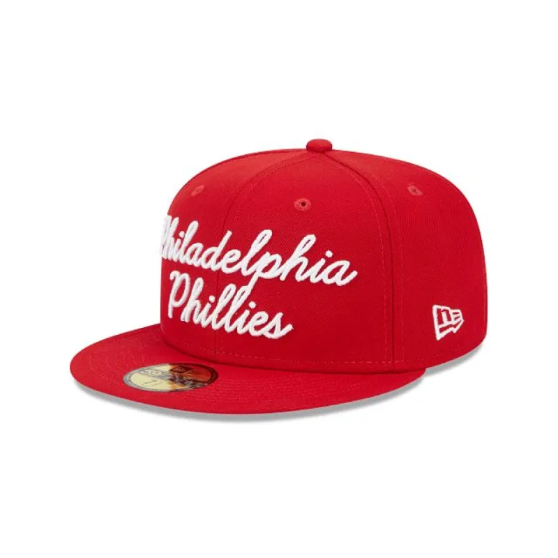 Philadelphia Phillies Fairway Script 59FIFTY Fitted Hat sold by New Era