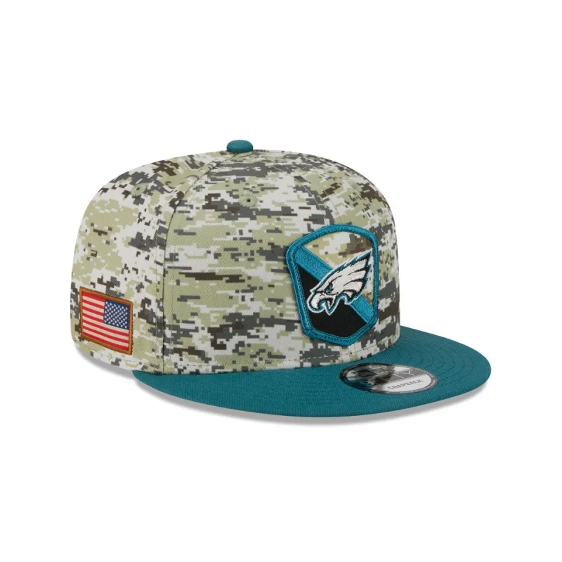 Philadelphia Eagles 2023 Salute to Service Camo 9FIFTY Snapback Hat sold by New Era