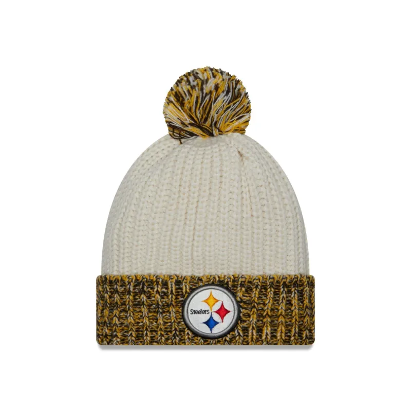Pittsburgh Steelers Throwback Women's Pom Knit Hat sold by New Era
