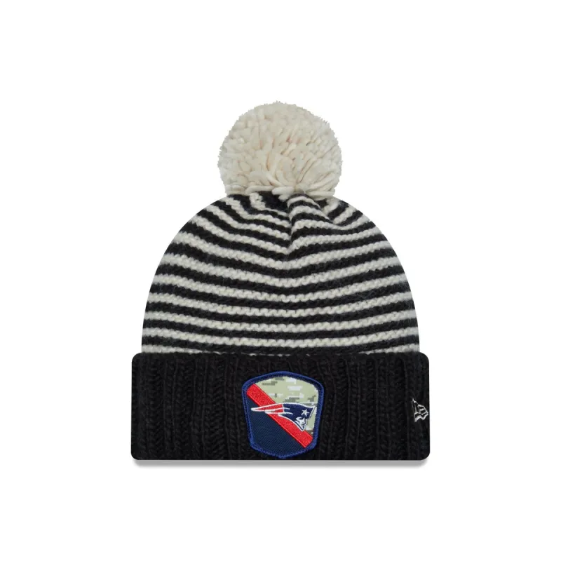 New England Patriots 2023 Salute to Service Women's Pom Knit Hat sold by New Era