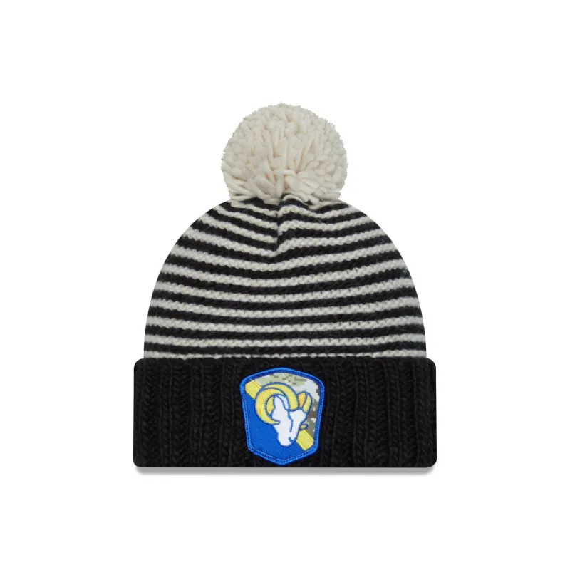 Los Angeles Rams 2023 Salute to Service Women's Pom Knit Hat sold by New Era