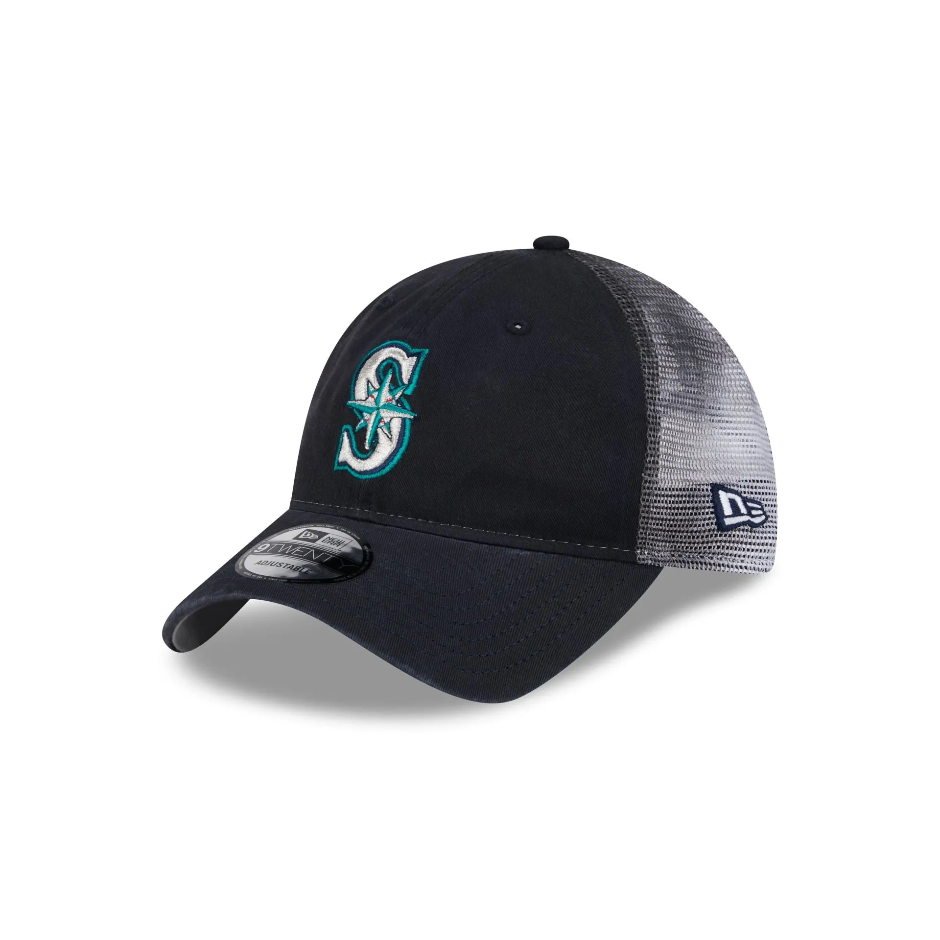 Seattle Mariners Slick 9TWENTY Trucker Hat sold by New Era