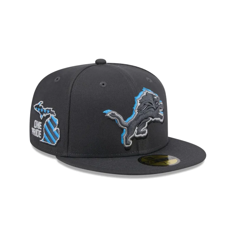 Detroit Lions 2024 Draft Gray 59FIFTY Fitted Hat sold by New Era