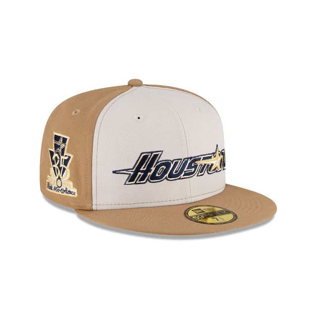 Just Caps Khaki Houston Astros 59FIFTY Fitted Hat sold by New Era